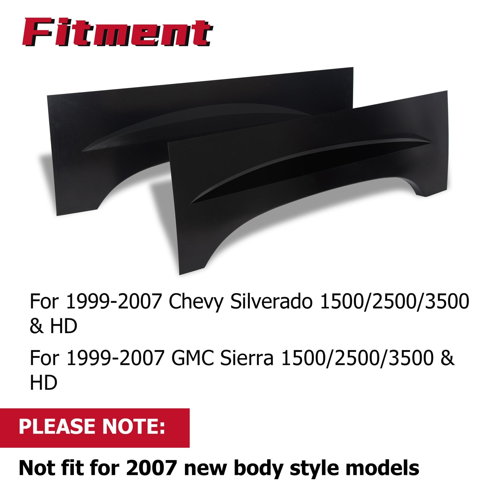 Upper Rear Pair Wheel Arch Repair Panel for 1999 2007 Chevy Silverado GMC Sierra