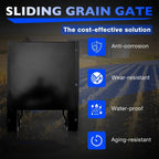 9X9 Black Sliding Grain Gate For Feed Bin Truck Unloading Manual Flow Control
