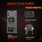 Driver Side Master Power Window Mirror Door Lock Switch for Ford F150 2004 2008