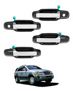Exterior Door Handle with Keyhole Kit Front Rear Side for Kia Sorento 03 09 4Pcs