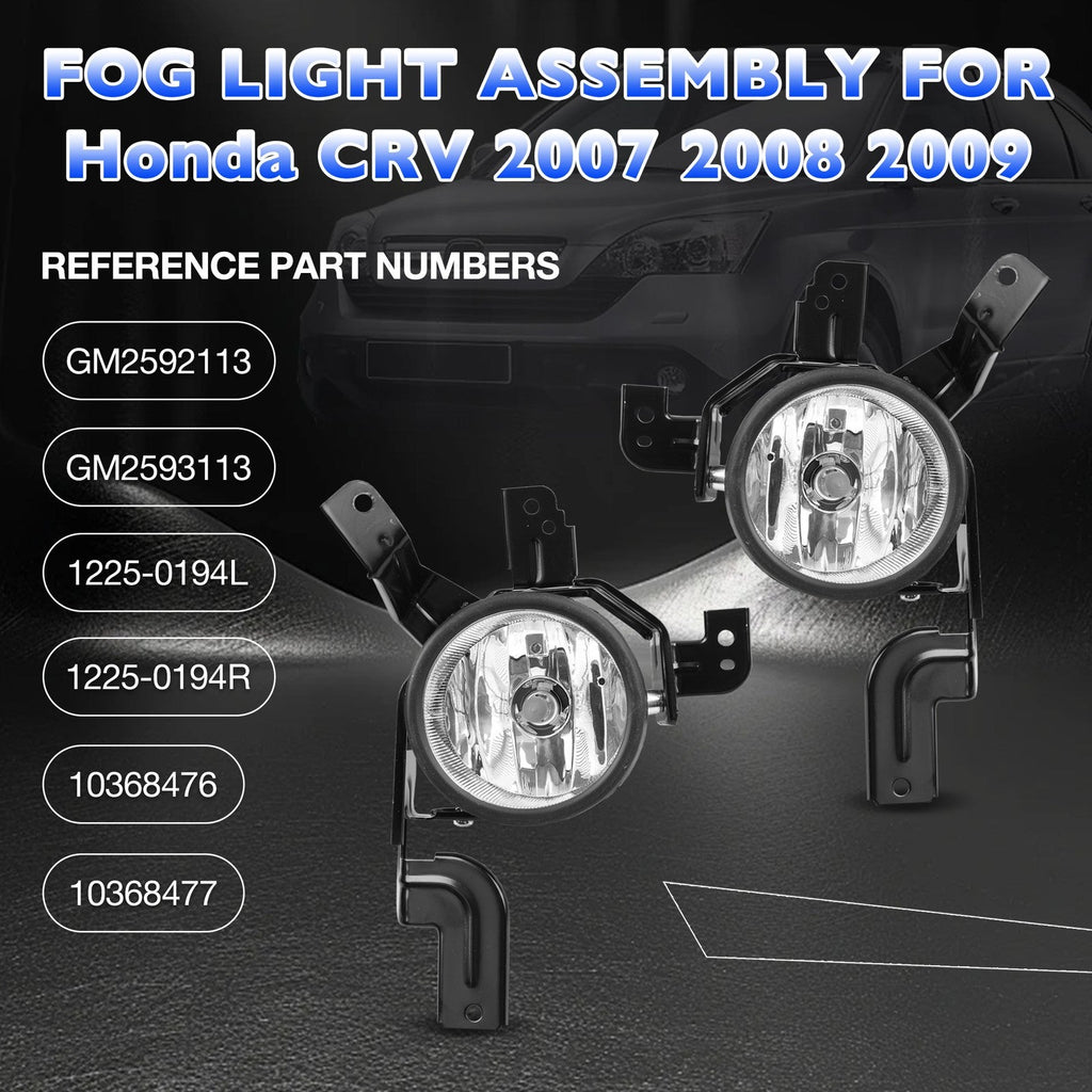 Clear Fog Light Kit for Honda CRV 2007 2009 Front Bumper Driving Lamps Pair