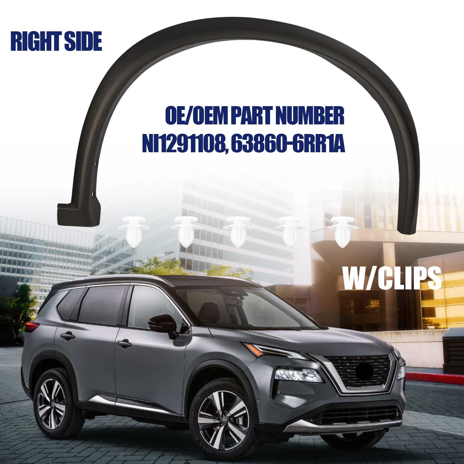 Fender Flare Molding Trim Front Right Passenger Side for Nissan Rogue 2021-2023
