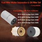 Diesel Fuel Oil Filter Set for Mopar Dodge Ram 2500 3500 4500 5500 6.7L 2019 24