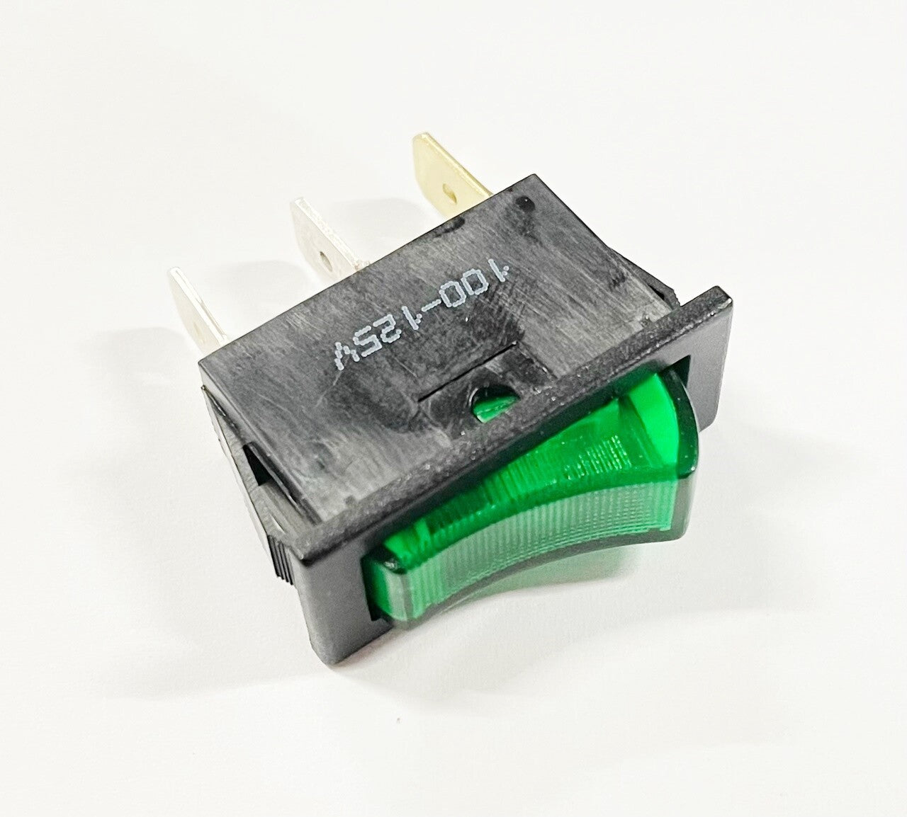 Green Rocker Switch Illuminated 16A 125V SPST 3 Prong 2 Position On Off Toggle
