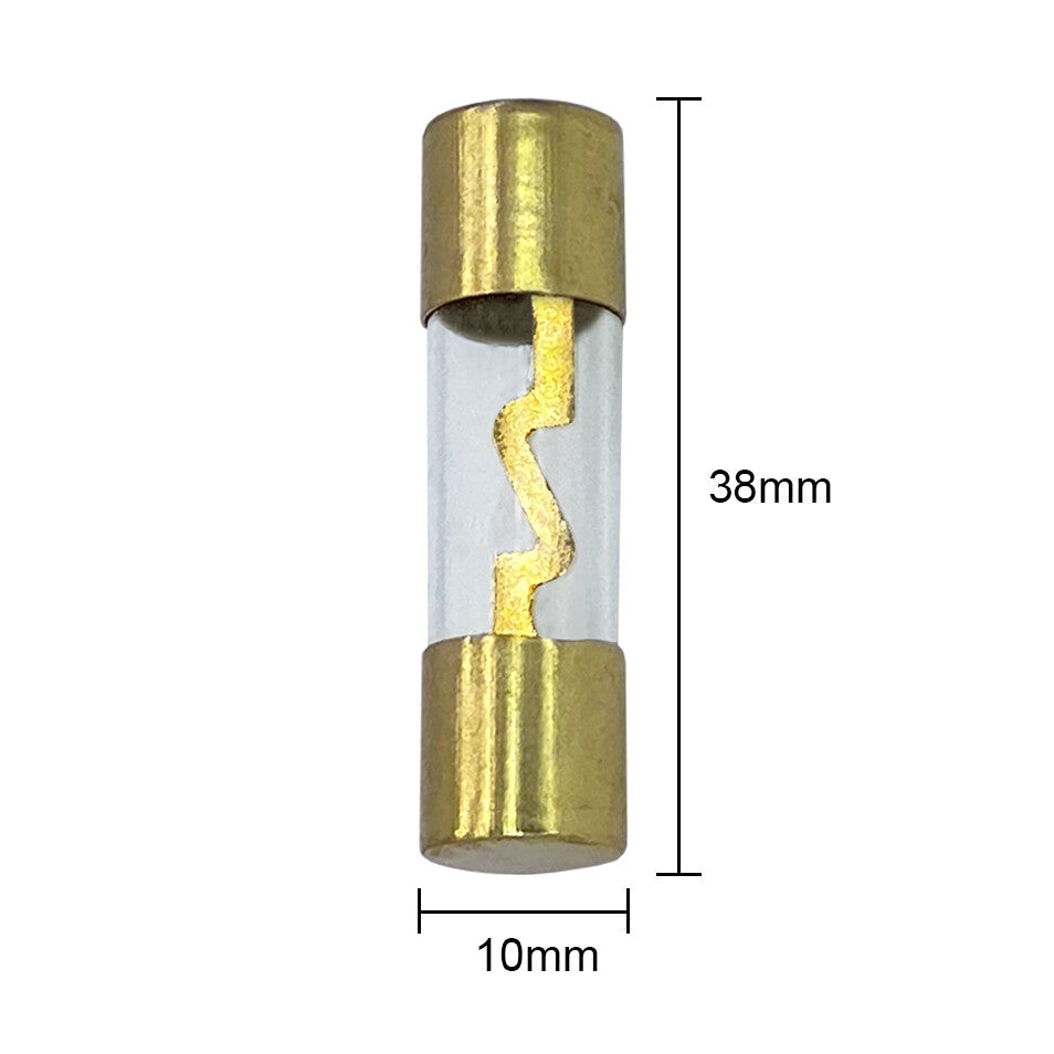AGU Fuse 10A Gold Glass Inline For Car Auto Audio Stereo Amplifier Protection