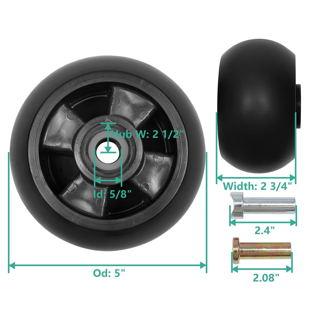 AM125172 Mower Deck Wheel Kit for John Deere 48 54 60 72 Lawn Mowers 4 Pack