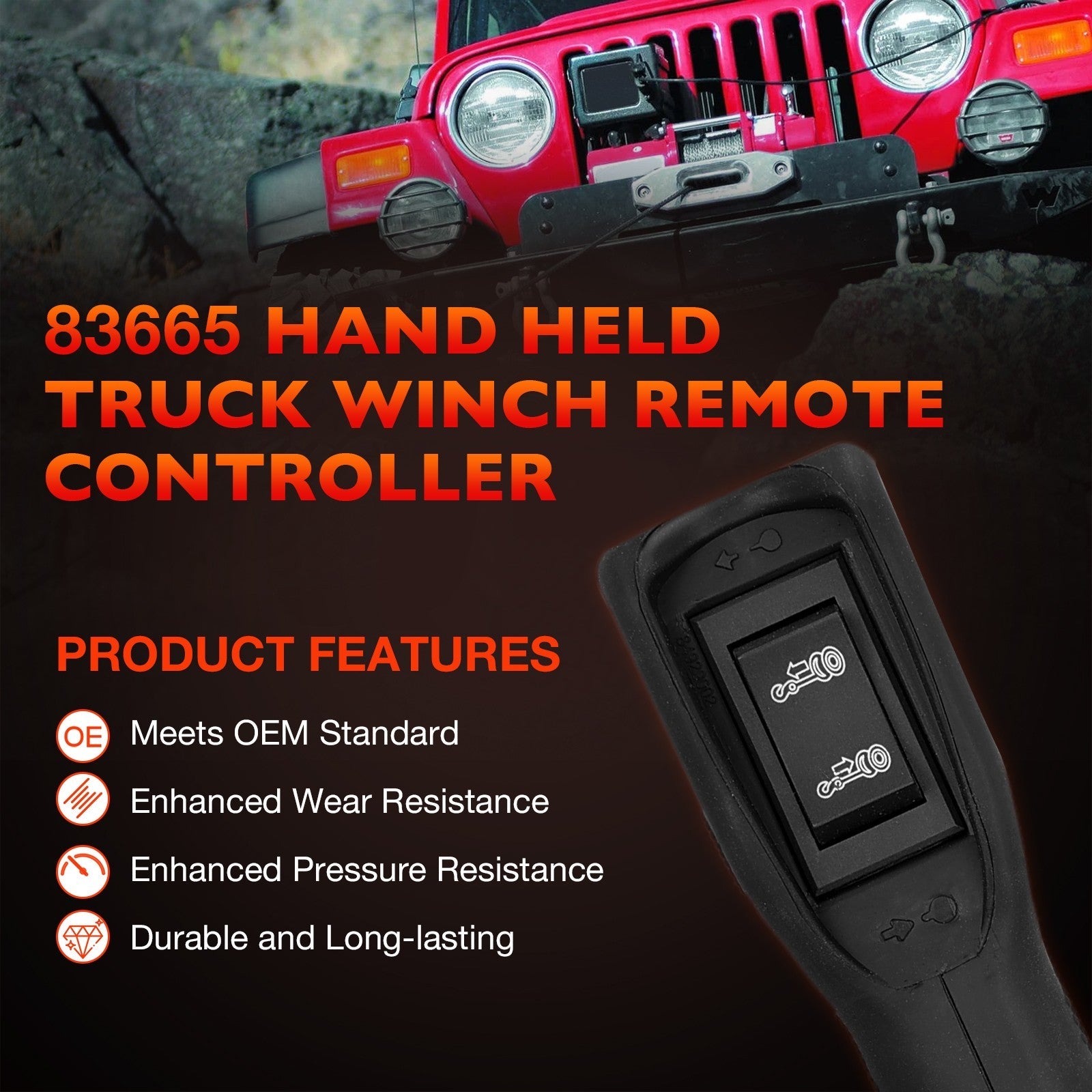83665 Winch Remote Control for Warn M8000 M10000 M12000 HS9500 Winch Controller