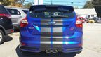 Vinyl Rally Stripes Racing Stripe Kit Hood Trunk Roof Bumpers for Ford Focus 8 Inch