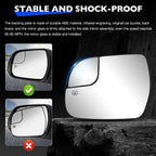 Left Driver Side Convex Mirror Glass with Power Heated for 14-20 Toyota Sienna