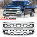 Chrome Front Bumper Grille LTZ Style for Chevrolet Silverado 1500 2016 2017 2018