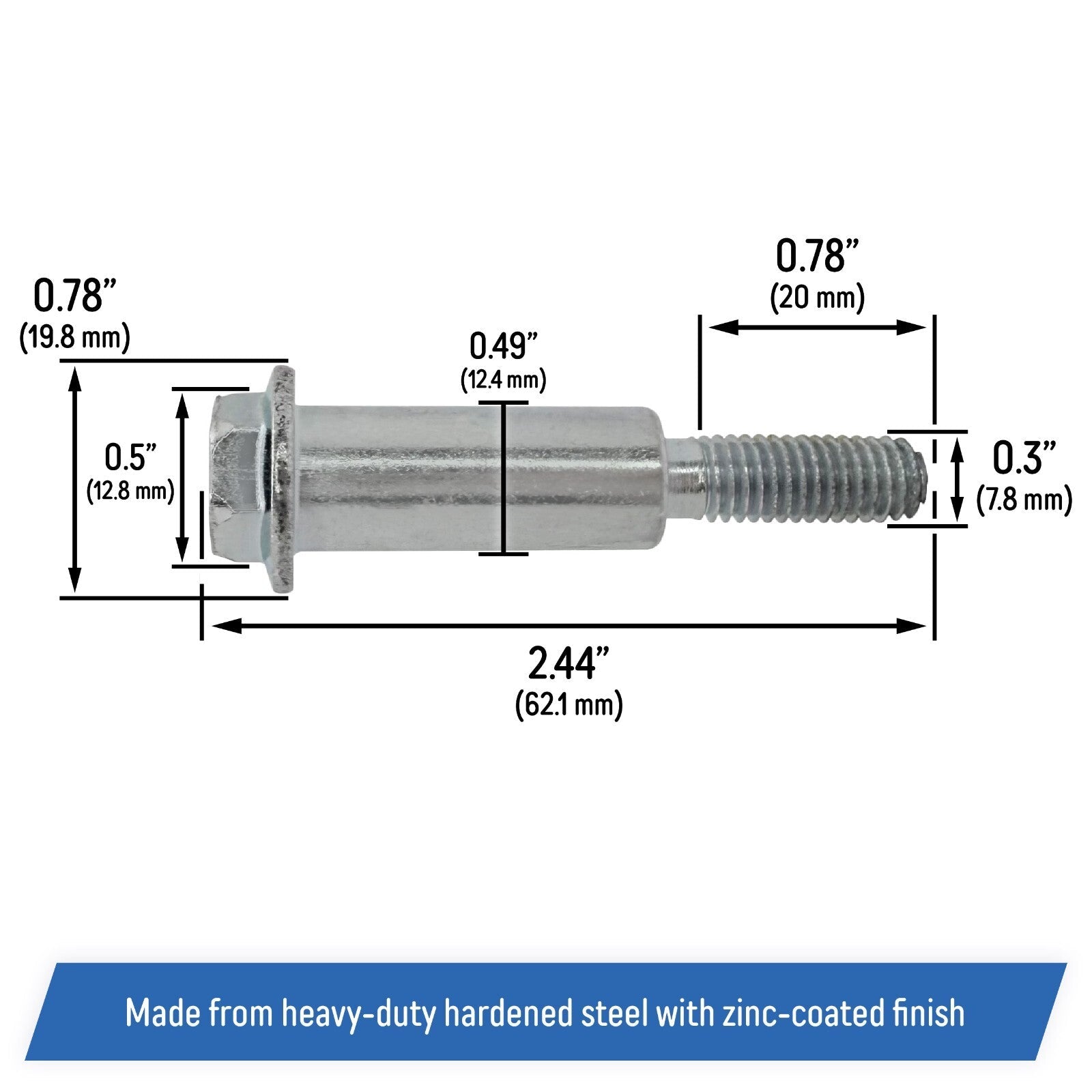 Wheel Axle Bolt Screw for John Deere Walk Behind Lawn Mowers M110801