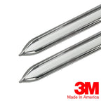 Vintage Style 5 8 Inch White Chrome Side Body Trim Molding Formed Pointed Ends