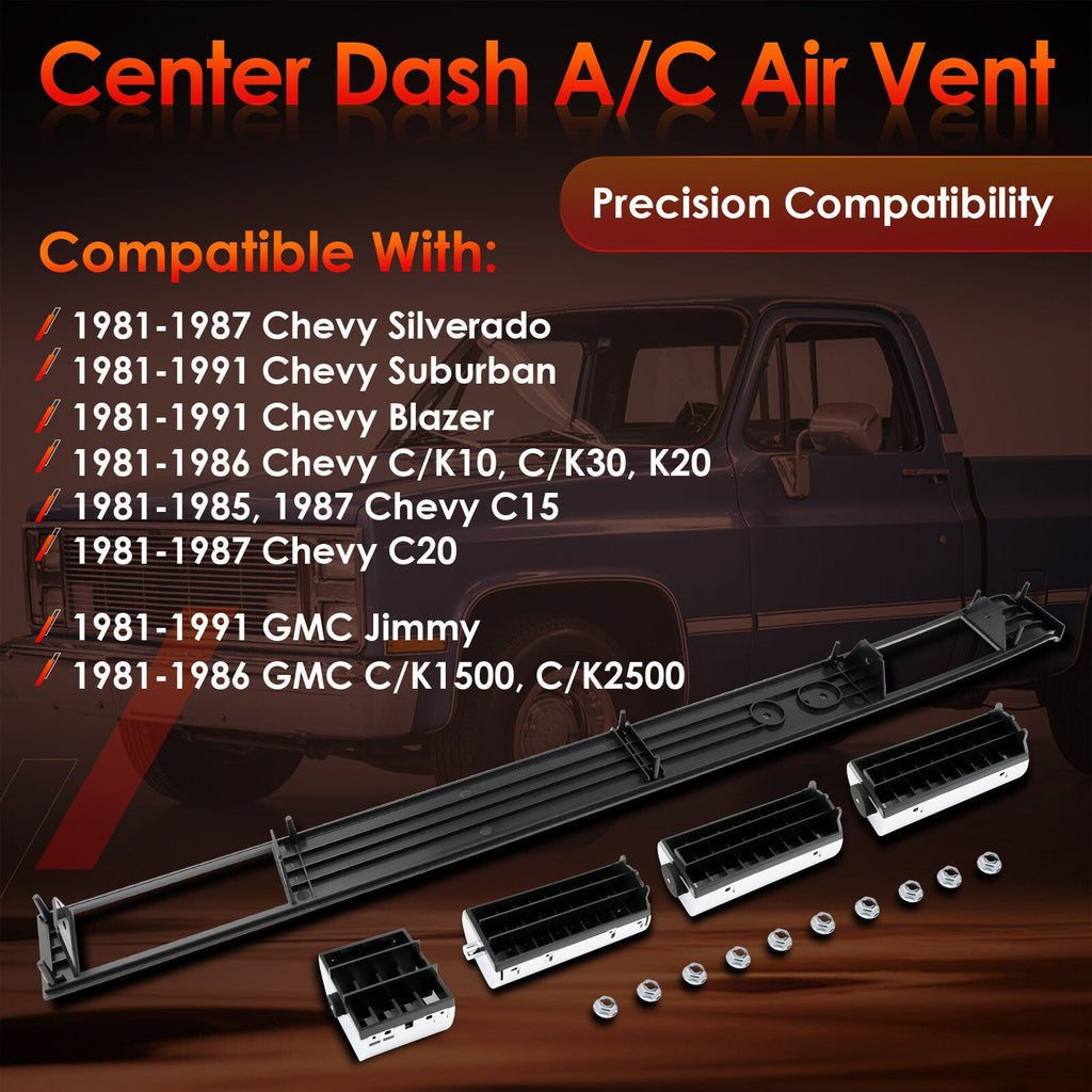 Center Dash AC Air Vent Trim Plate for Chevy Silverado GMC C K 1500 2500 81-91
