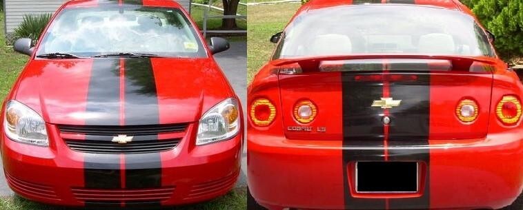 8 Inch Vinyl Rally Stripes Racing Stripe Hood Trunk Roof for Chevy Cobalt