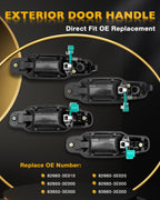 Exterior Door Handle with Keyhole Kit Front Rear Side for Kia Sorento 03 09 4Pcs