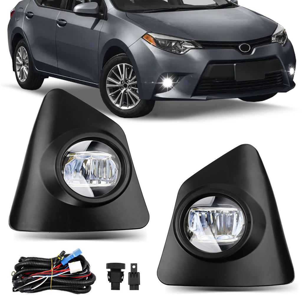 Bumper Fog Lights w/ Switch Wiring Lamp for 2014 2015 2016 Toyota Corolla S Pair