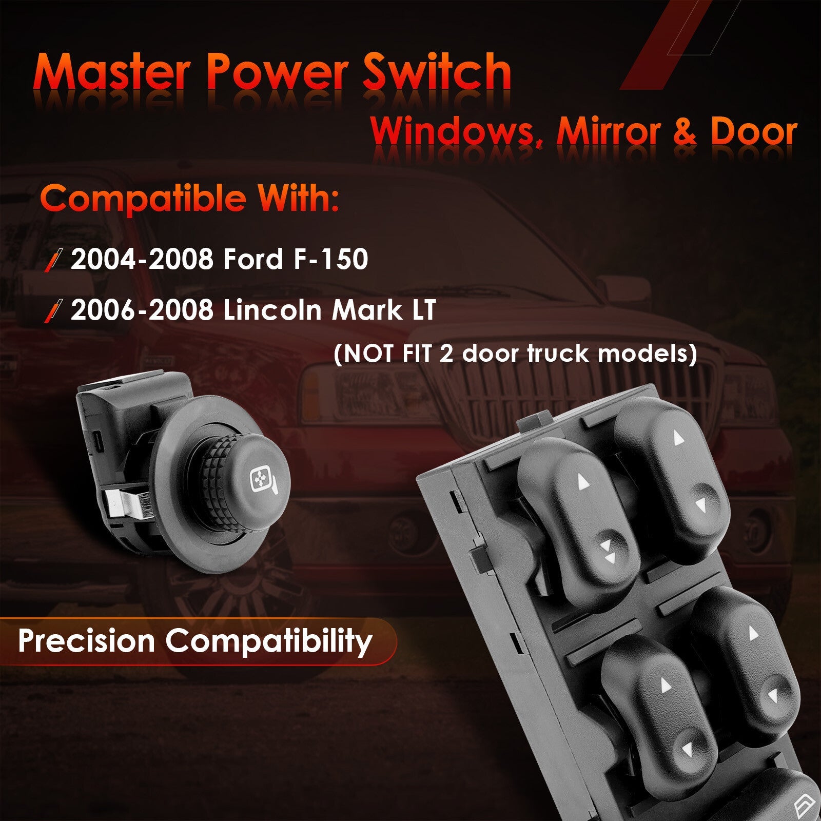 Master Power Window Mirror Door Lock Switch for Ford F150 Lincoln Mark LT 04 08