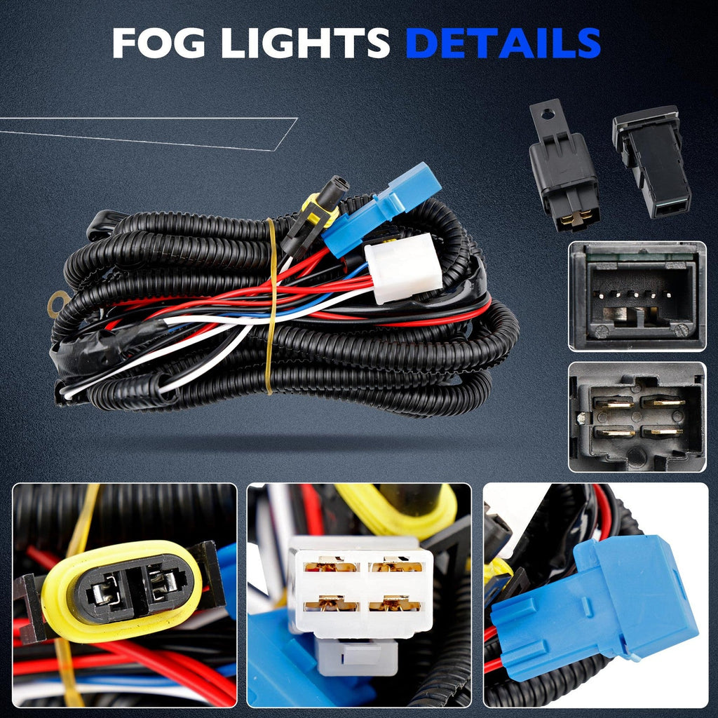 Bumper Fog Lights w/ Switch Wiring Lamp for 2014 2015 2016 Toyota Corolla S Pair