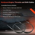 13FT Outboard Throttle Cable Gen I Control Shift Cables For Mercury Mariner 2PCS