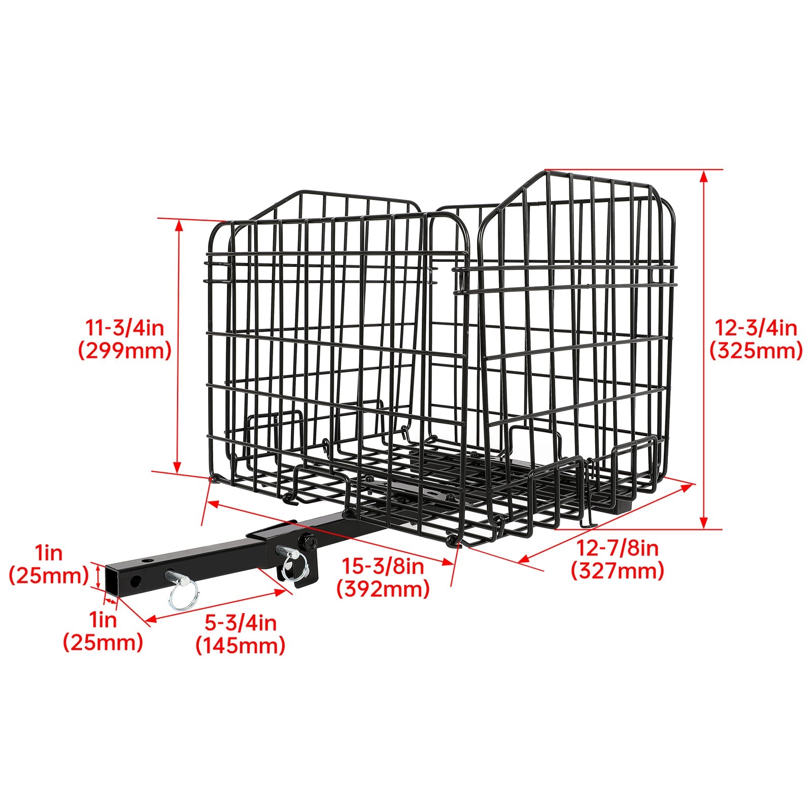 Folding Rear Basket Accessory for Most Mobility Scooters Sturdy Steel Black