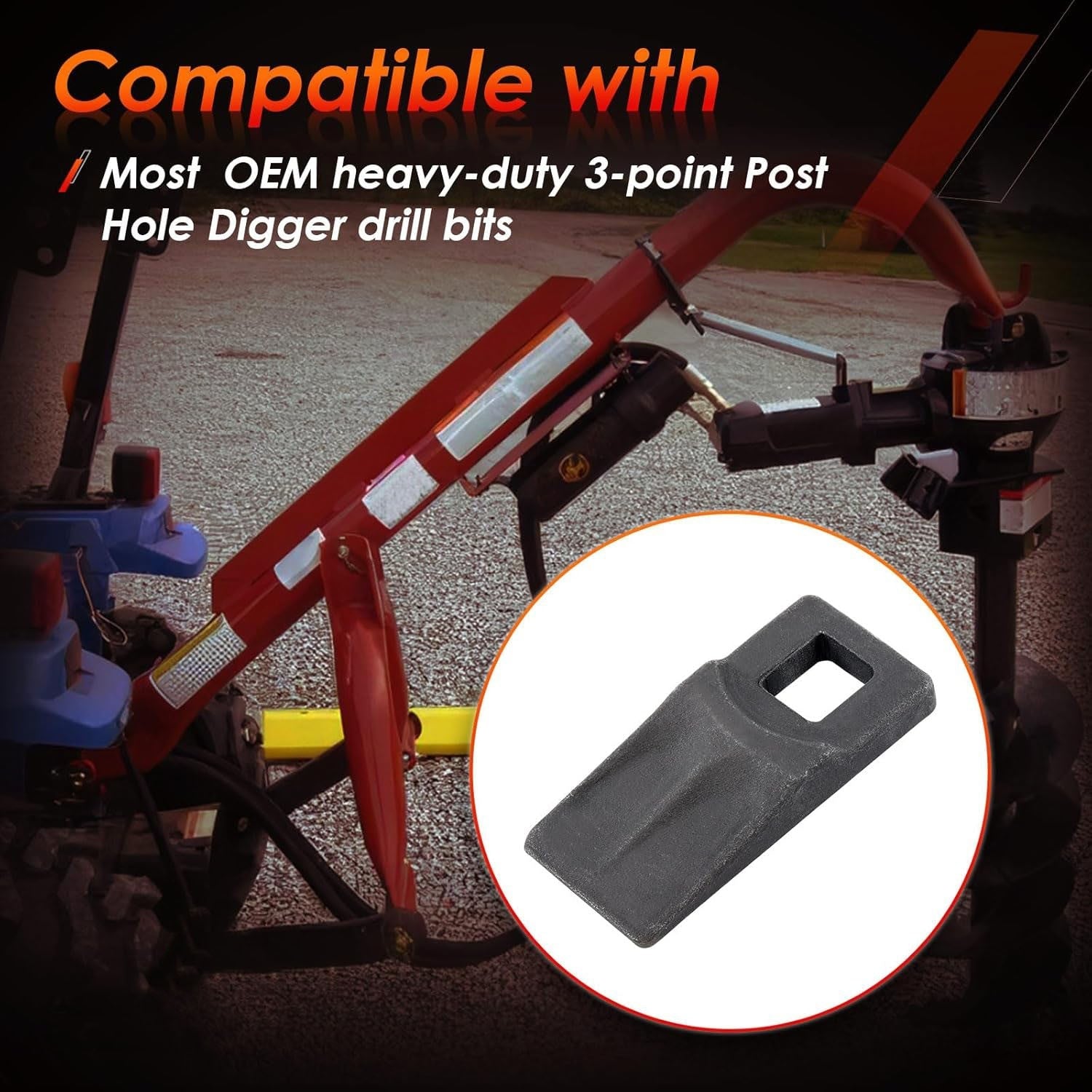 3 Point Auger Cutting Edge with Screws for Heavy Duty Post Hole Digger Augers