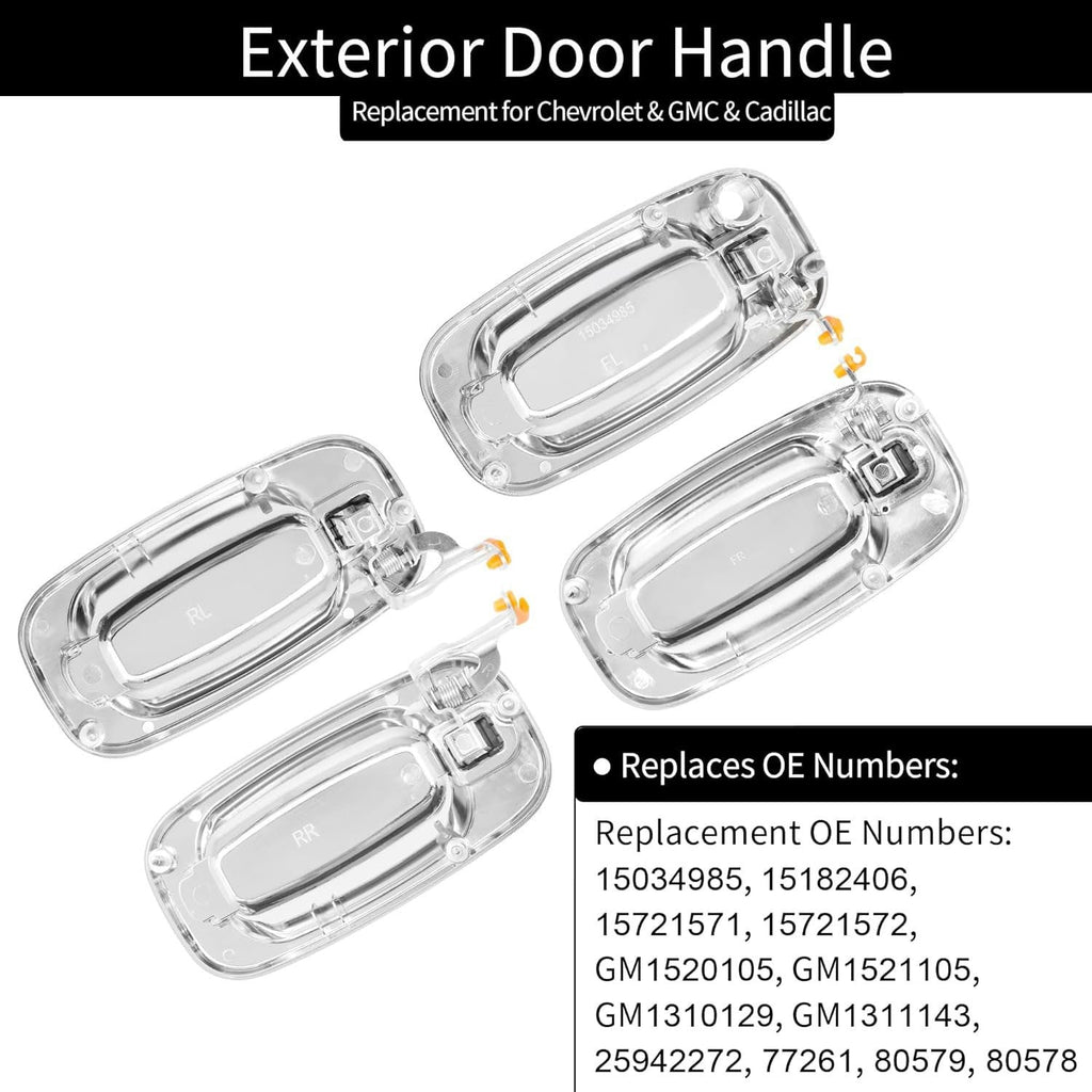 15182406 Door Handle For Chevy GMC Cadillac 1999 2007 Silverado Sierra 4 Pieces