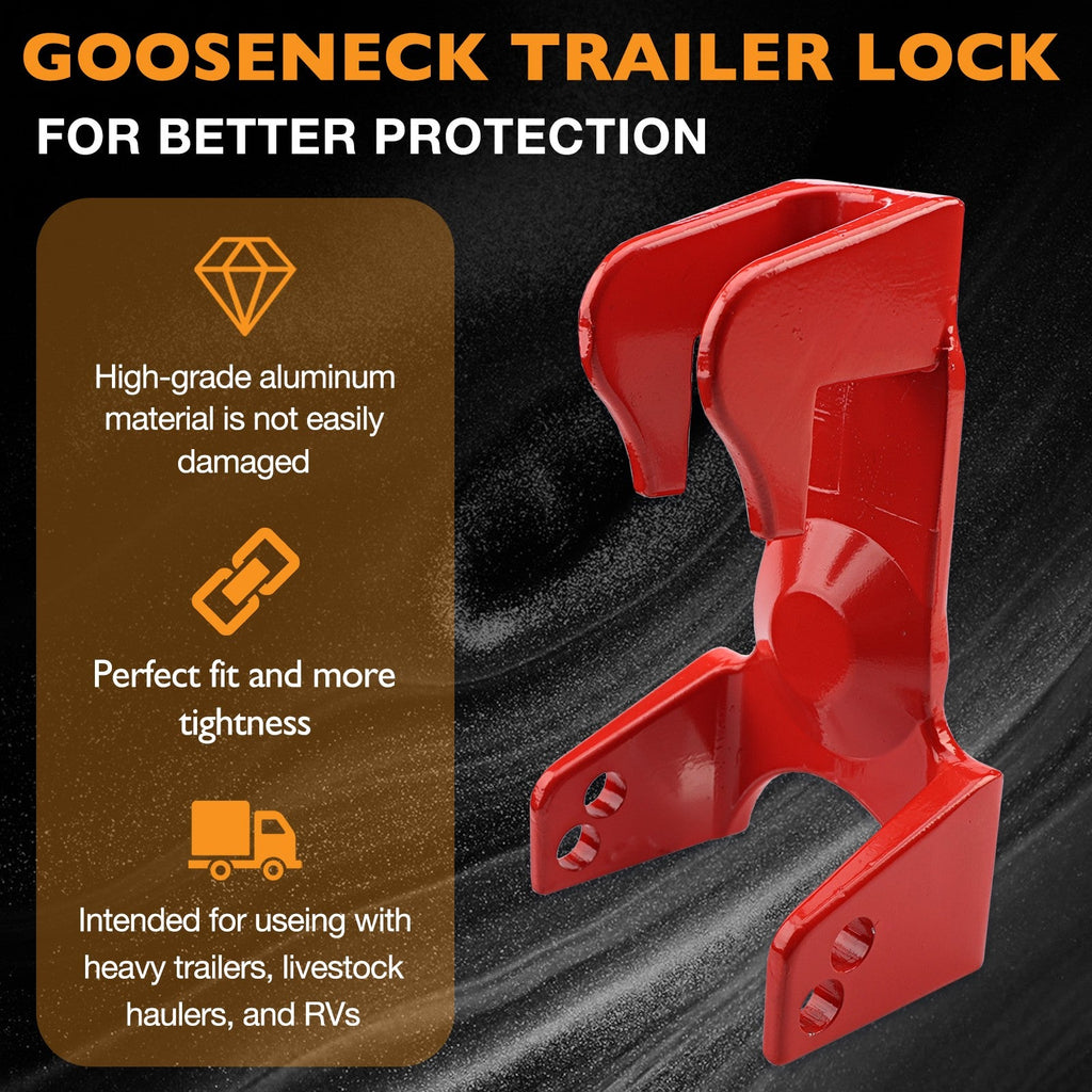 Gooseneck Trailer Hitch Lock for RV Heavy Duty Trailers 2 Key Red