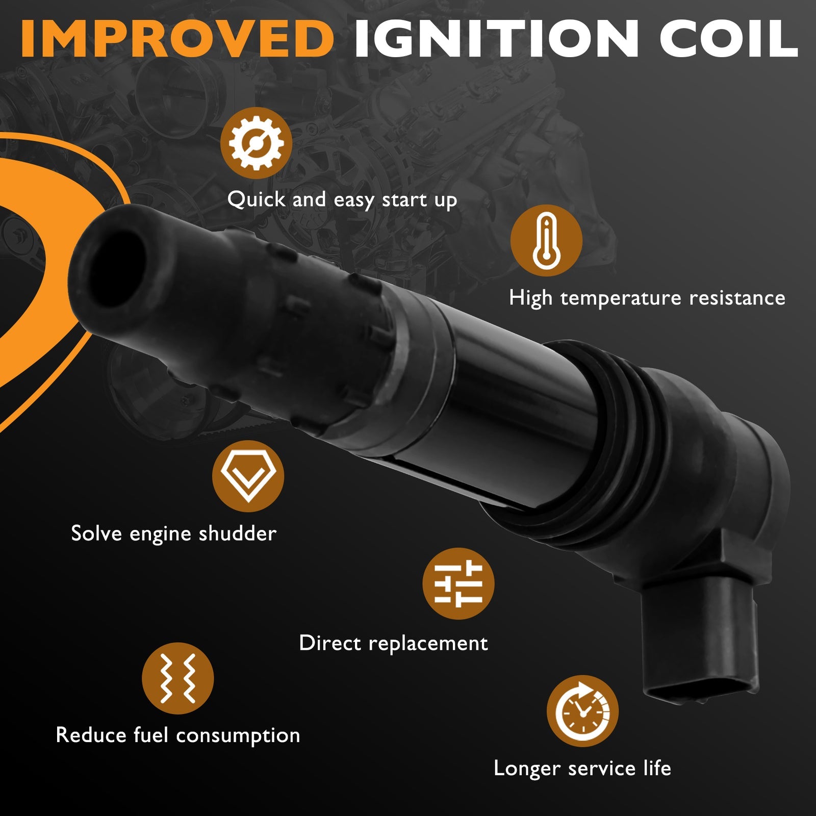 1297004400 Ignition Coil for Suzuki Hayabusa 99 12 GSX1300R GSX1300RZ 4 Pack