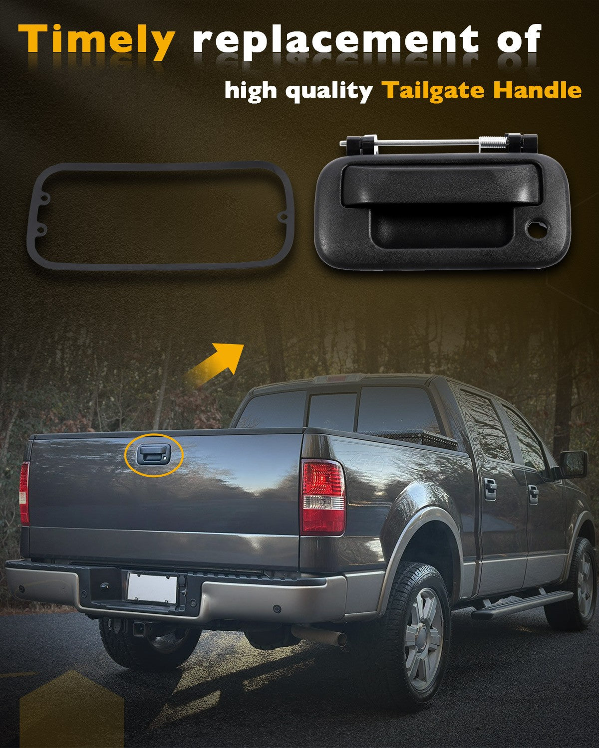 Metal Tailgate Handle Latch w Key Hole for Ford F150 F250 F350 Super Duty 04 16