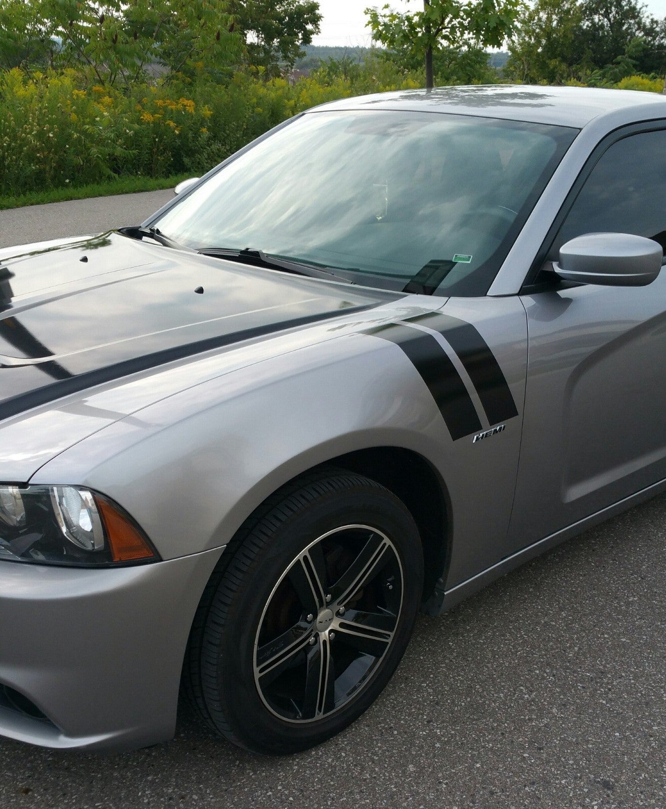 3 Inch Dual Fender Stripe Hash Mark Decal Graphic Kit for Dodge Charger
