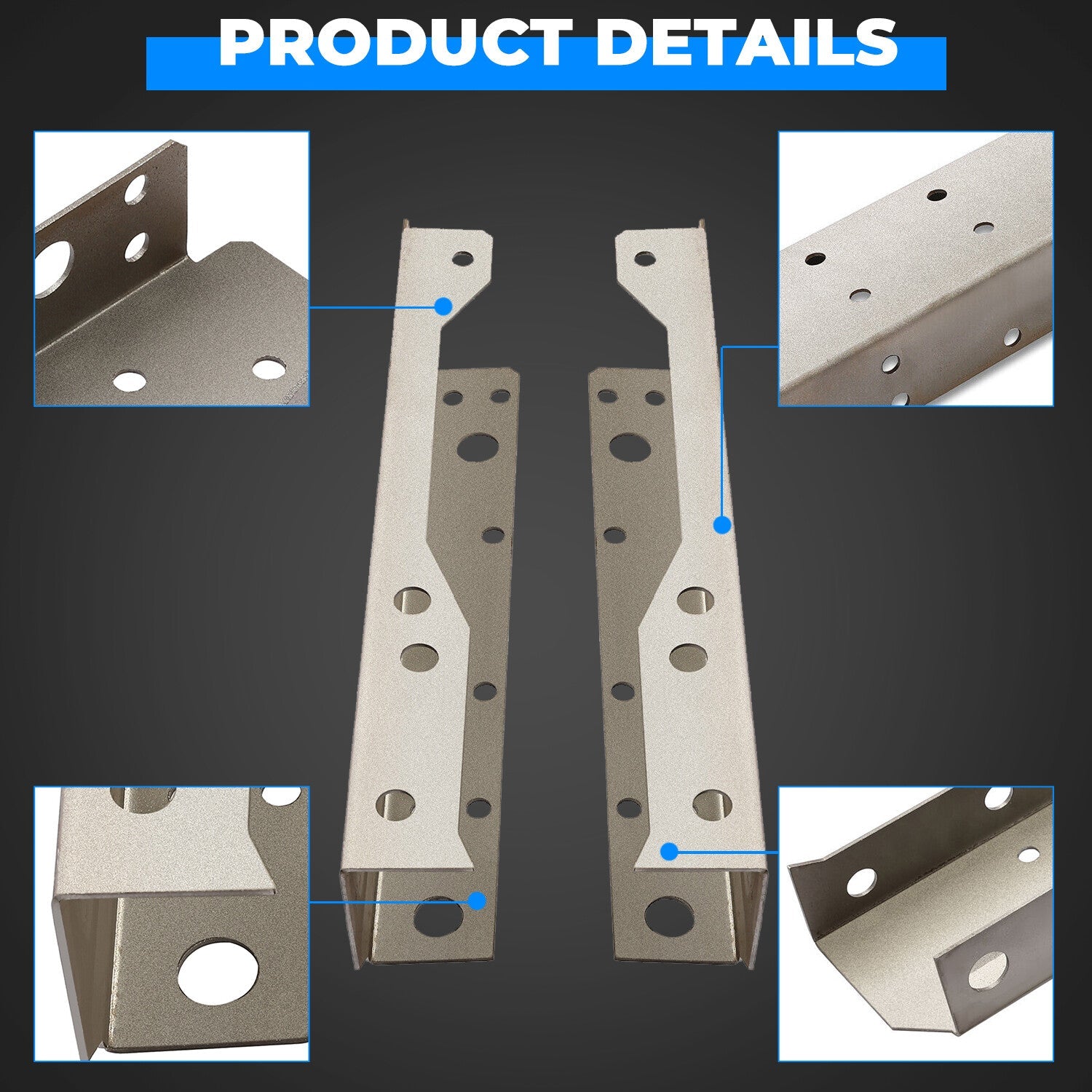 Rear Frame Weld On Channels For Ford Ranger 1993 To 2004 With 6 Foot