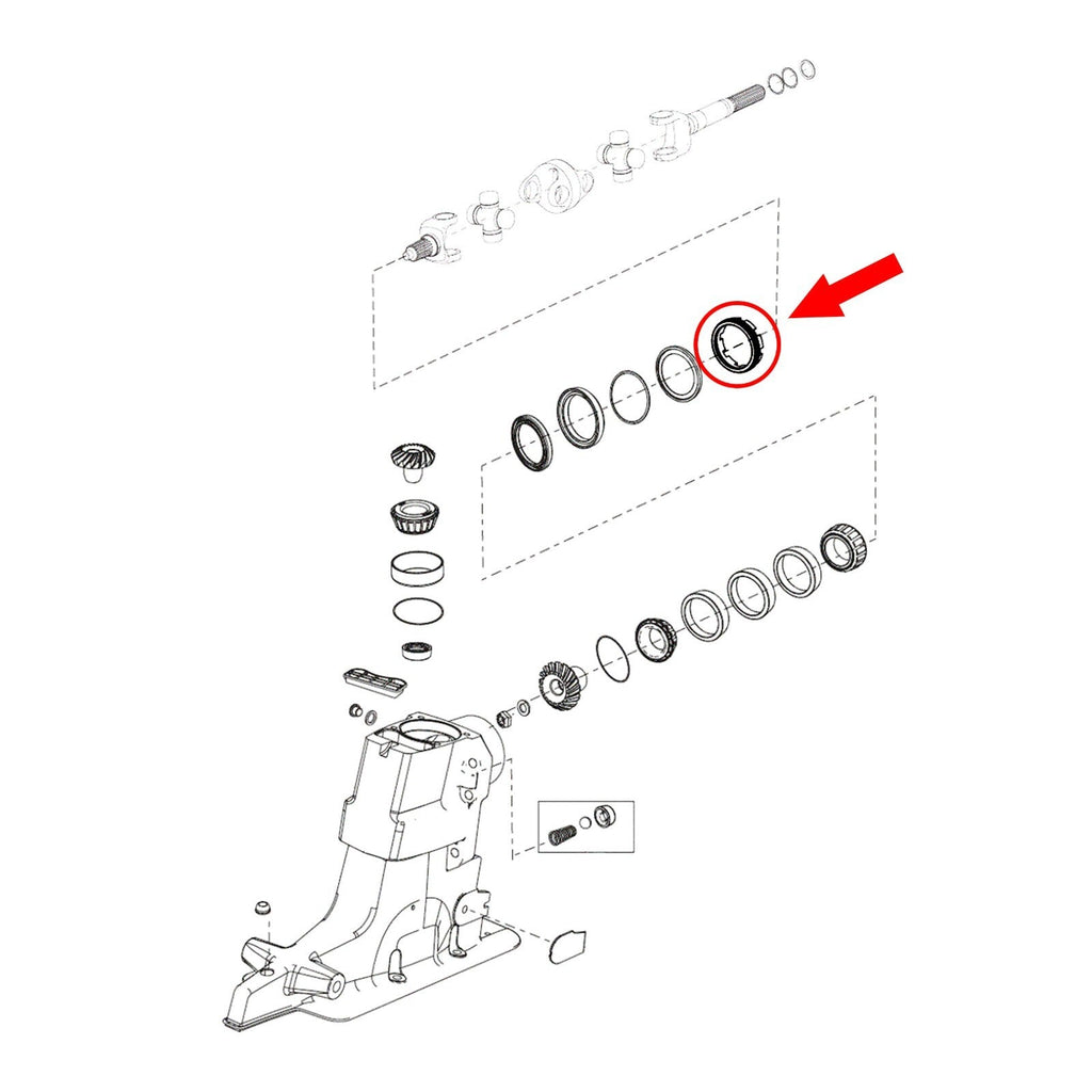 Retaining Nut for MerCruiser R-MR Alpha I Gen II 816811-2 8168111 18-3752