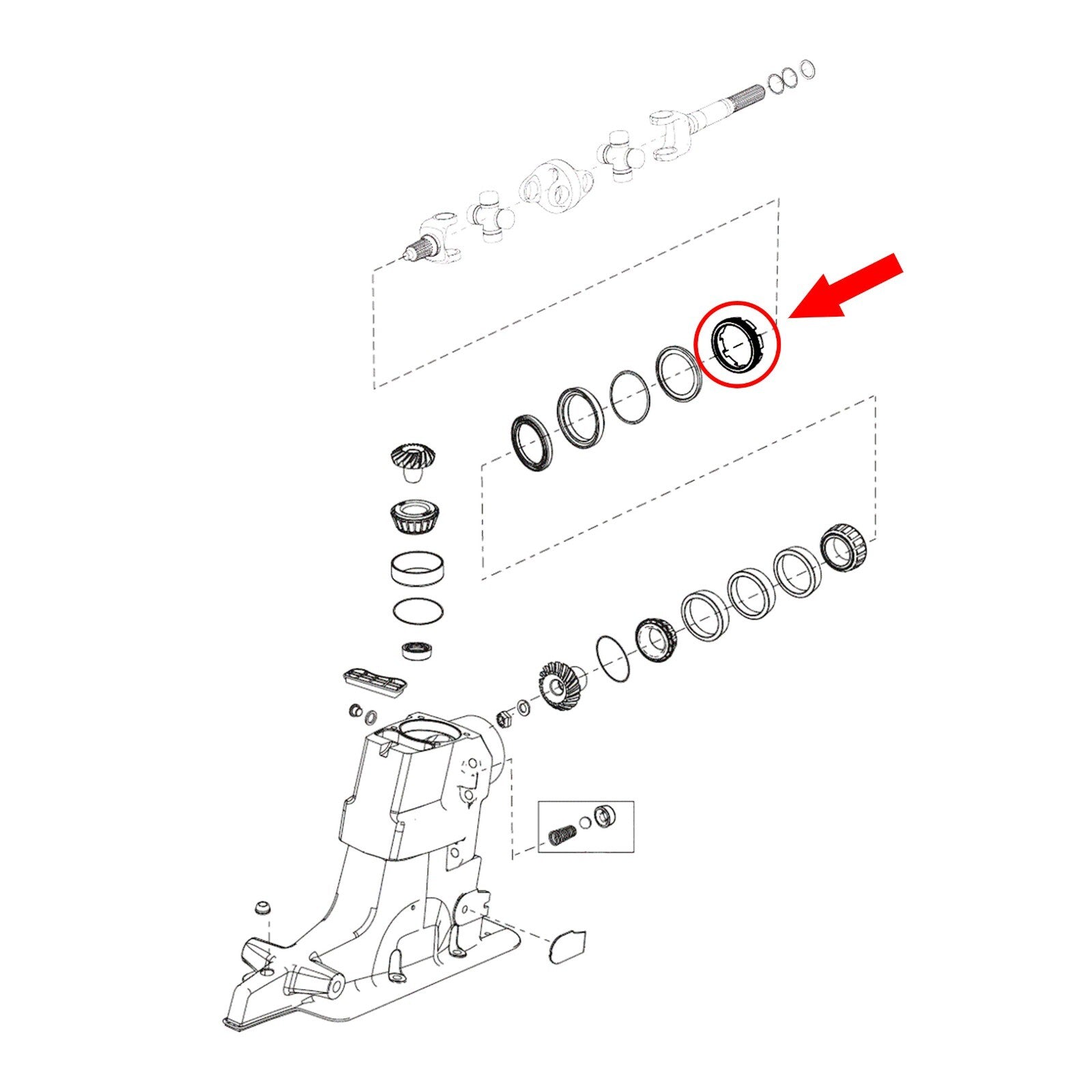Retaining Nut for MerCruiser R-MR Alpha I Gen II 816811-2 8168111 18-3752