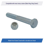 Grade 5 Shear Bolts for Rotary Cutters 1 2 x 3 1 2 with Nylock Nuts 5 Pack