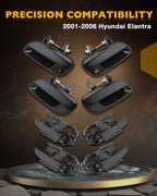 Door Handles Exterior Interior Front Rear for 01 06 Hyundai Elantra 8 Pieces