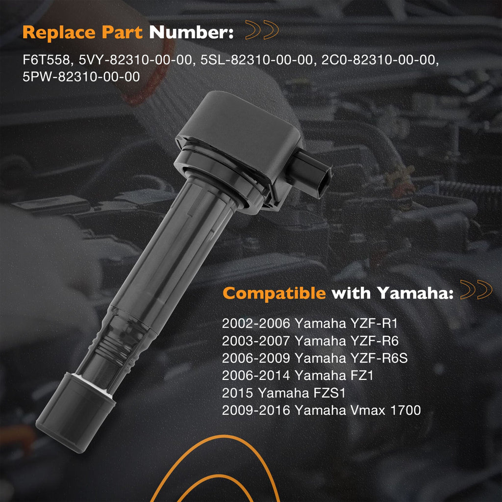 5PW8231000000 Ignition Coil Pack for Yamaha 2002 2016 YZF R6 R6S R1 FZ1 FZ1S 4X
