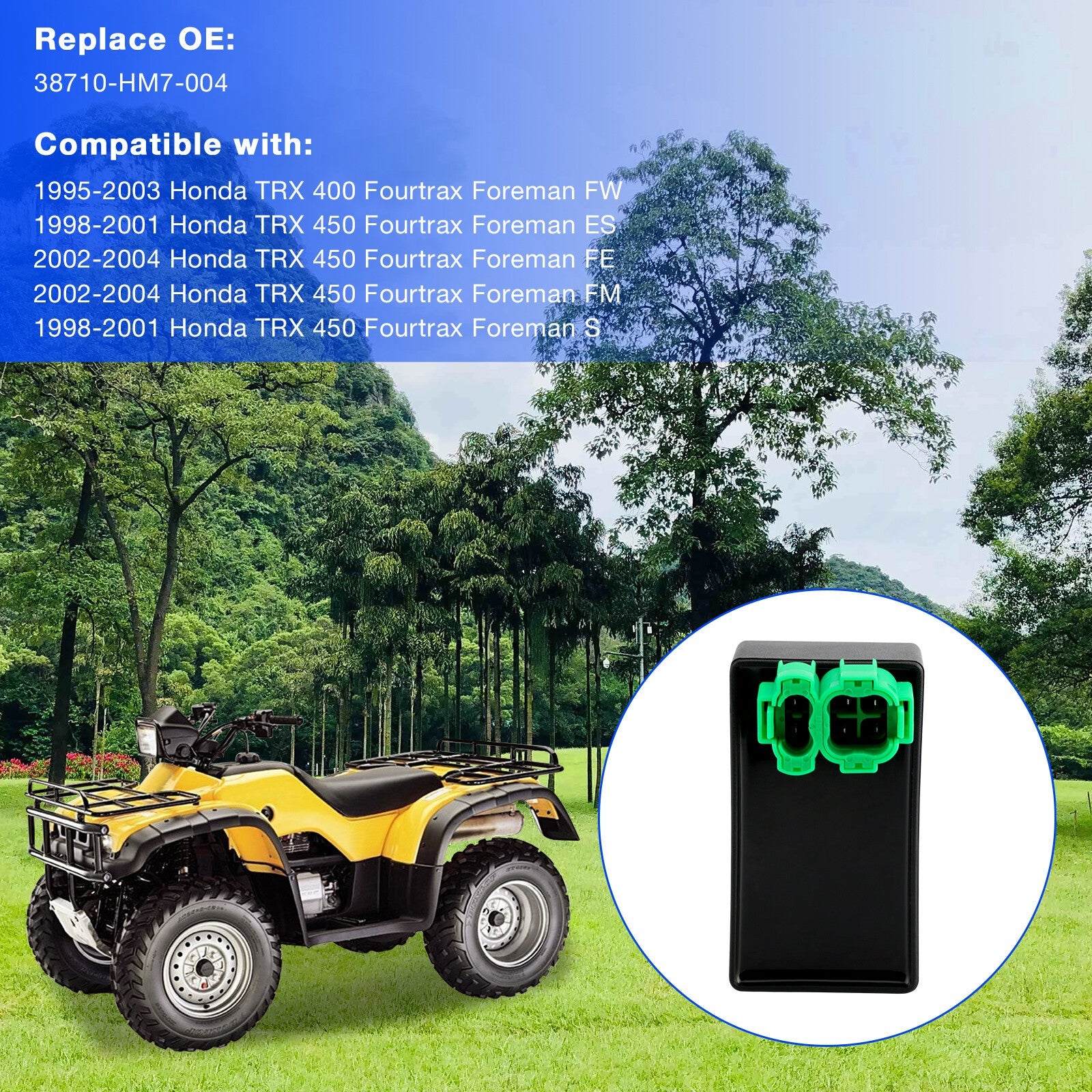 Cooling Fan Control Unit CDI Box for Honda TRX400FW TRX450ES FE FM S 1995 2004