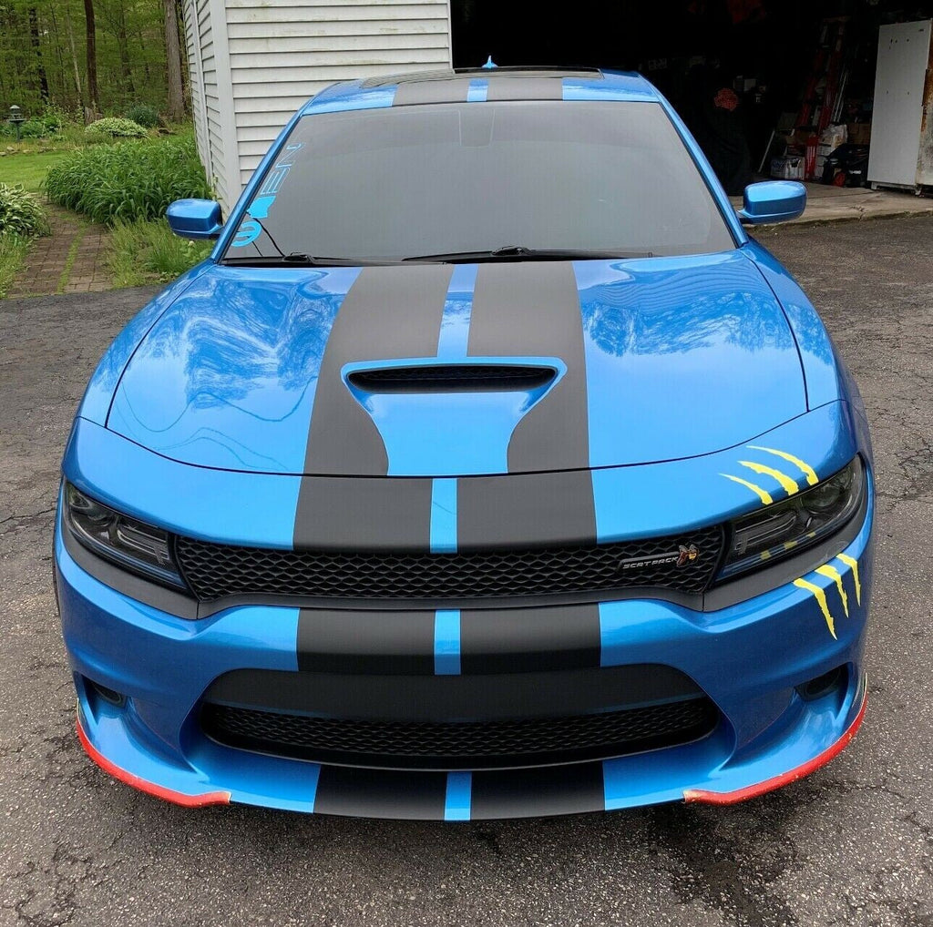 10 Inch Vinyl Rally Stripes Racing Stripe Kit Hood Trunk Roof for Dodge Charger