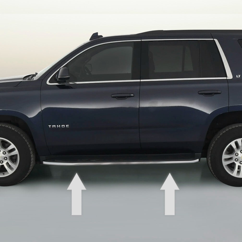 Chrome Running Board Trim Molding Package for 2015 2020 Chevy Tahoe Suburban