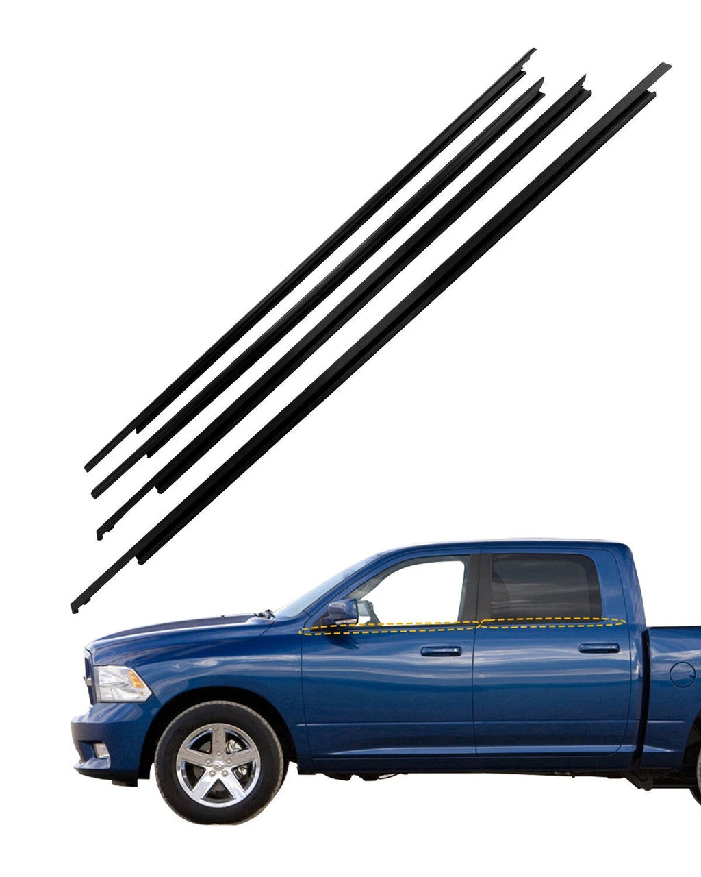 Weatherstrip Window Moulding Trim Seal Belt for Dodge Ram 1500 2500 3500 09 23