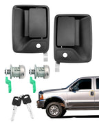 Exterior Door Handle with Lock Cylinders Keys for Ford F250 F350 F450 F550 99 16