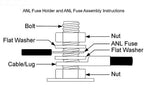 ANL Fuse Holder 30 to 600A Inline Bolt Down 0 2 4 Gauge AWG Fuses