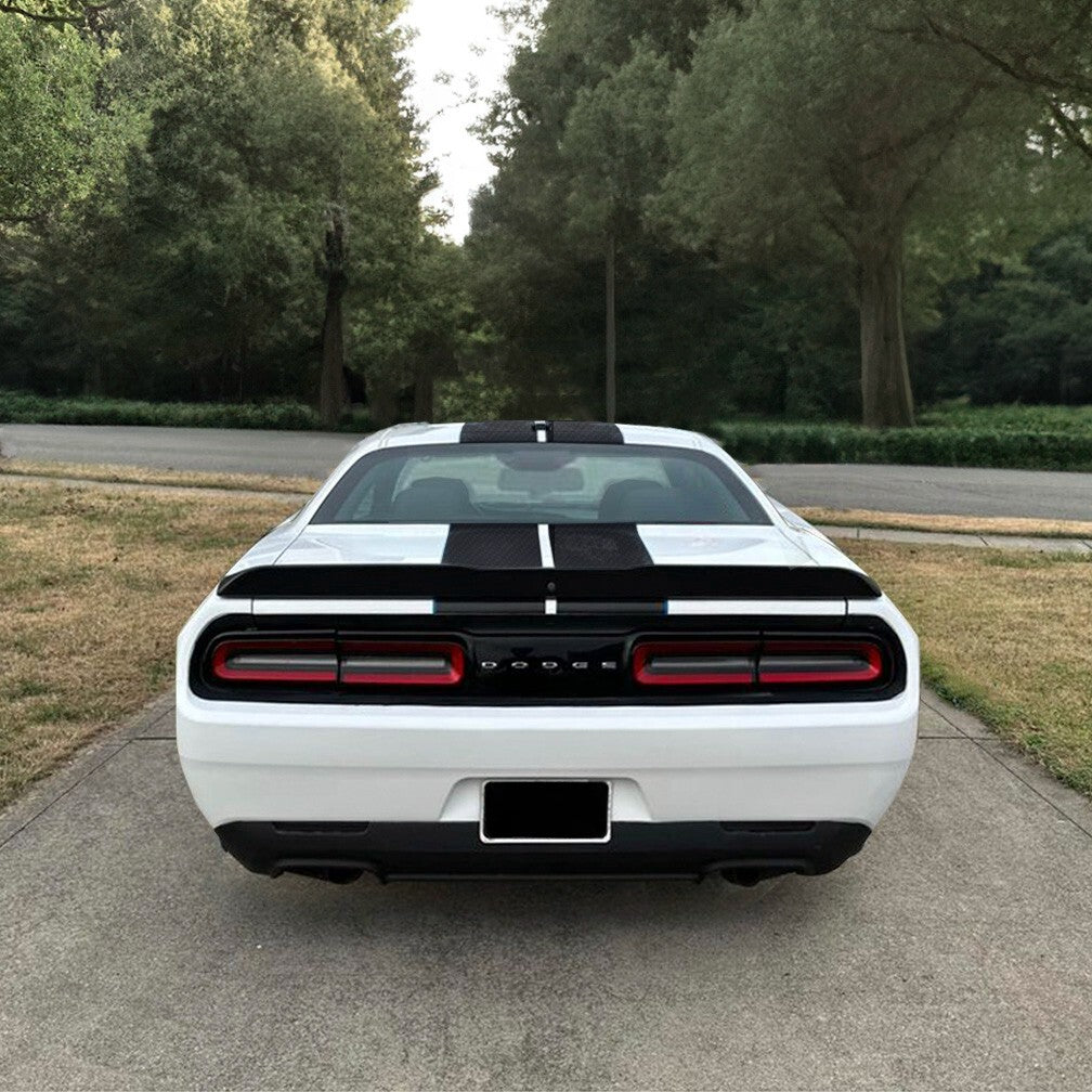 8 Inch Black Carbon Fiber Vinyl Rally Stripes Racing Stripe for Dodge Challenger