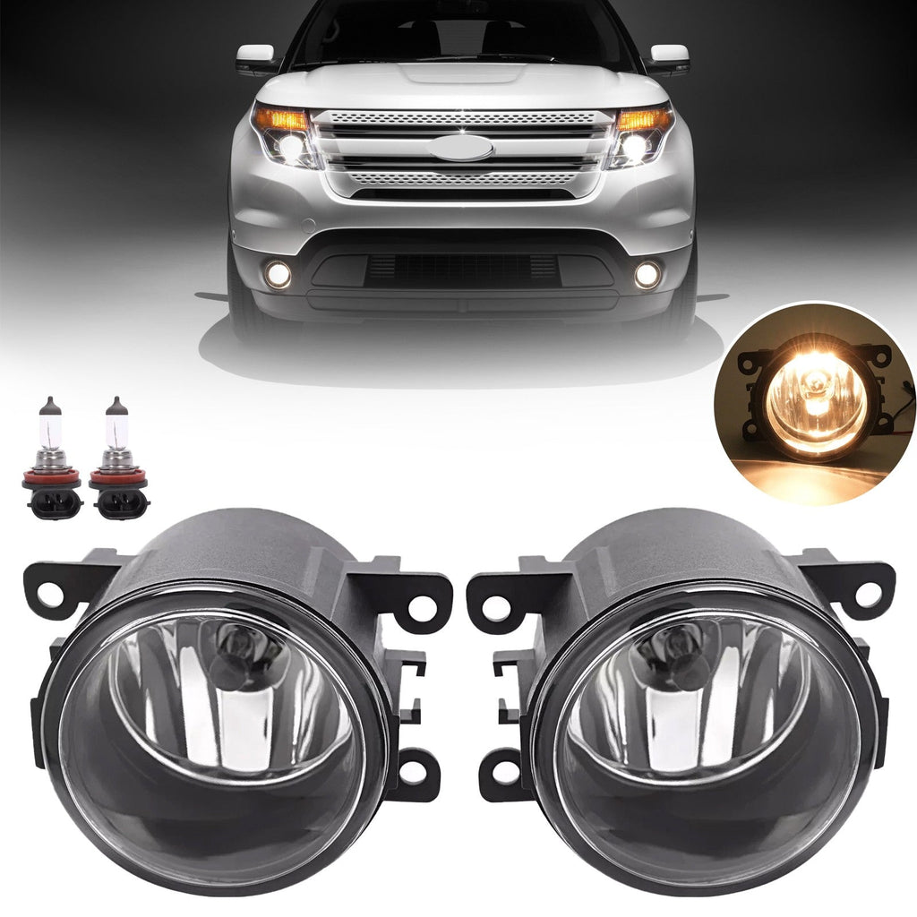 Clear Lens Fog Lights Bumper Lamps 2Pcs New for Ford Explorer 2011-2015