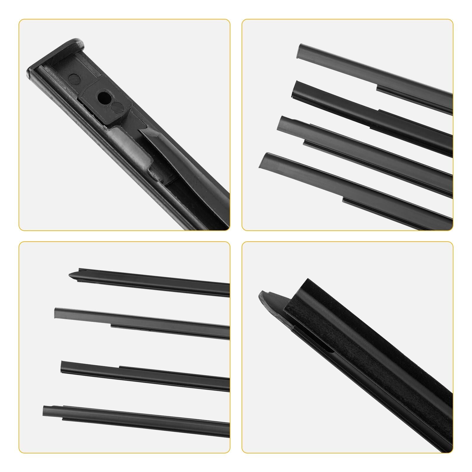 Weatherstrip Window Moulding Trim Seal Kit for 09-23 Dodge Ram 1500 2500 4 Pc