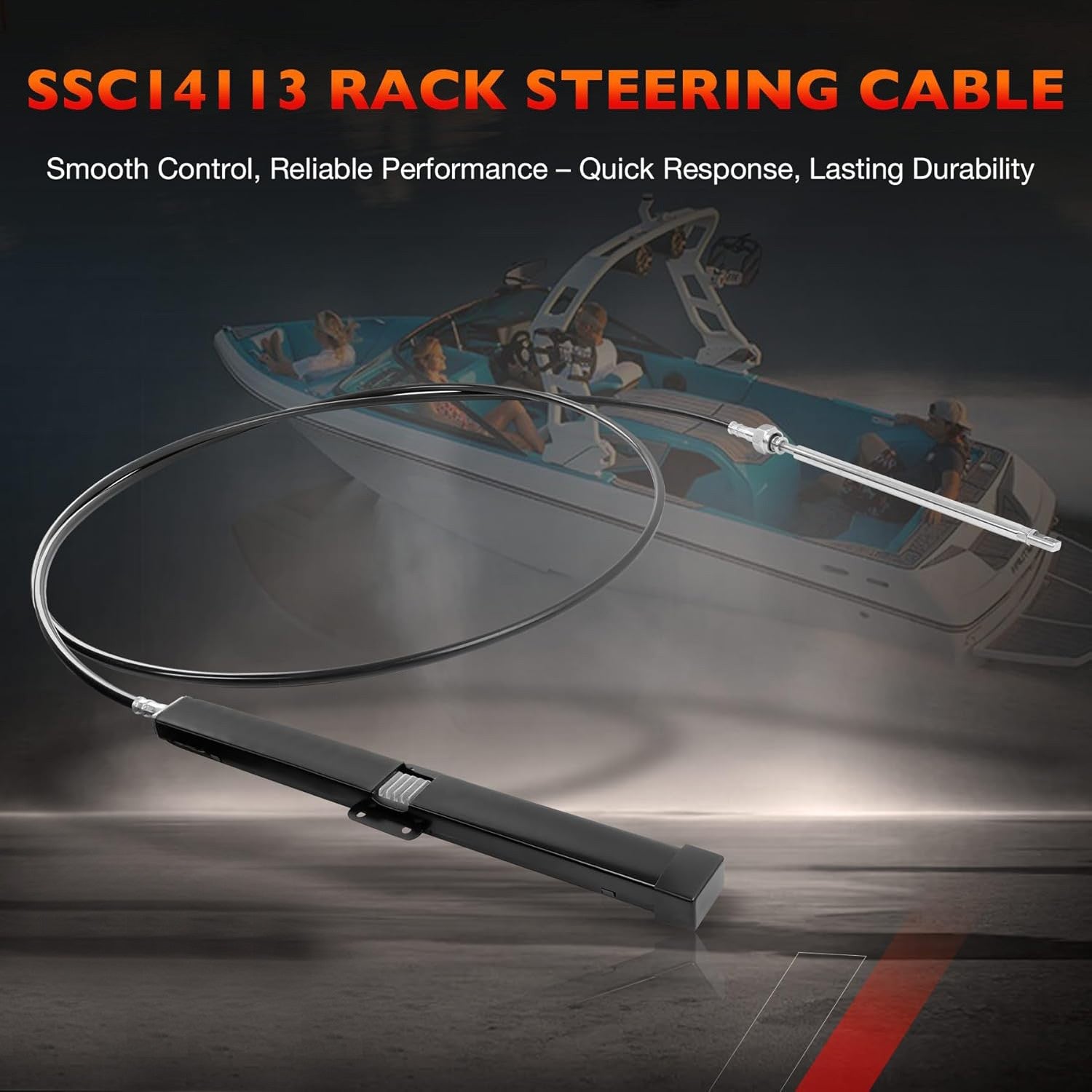 SS14113 13 FT Back Mount Steering Cable Kit for Seastar Teleflex Rack