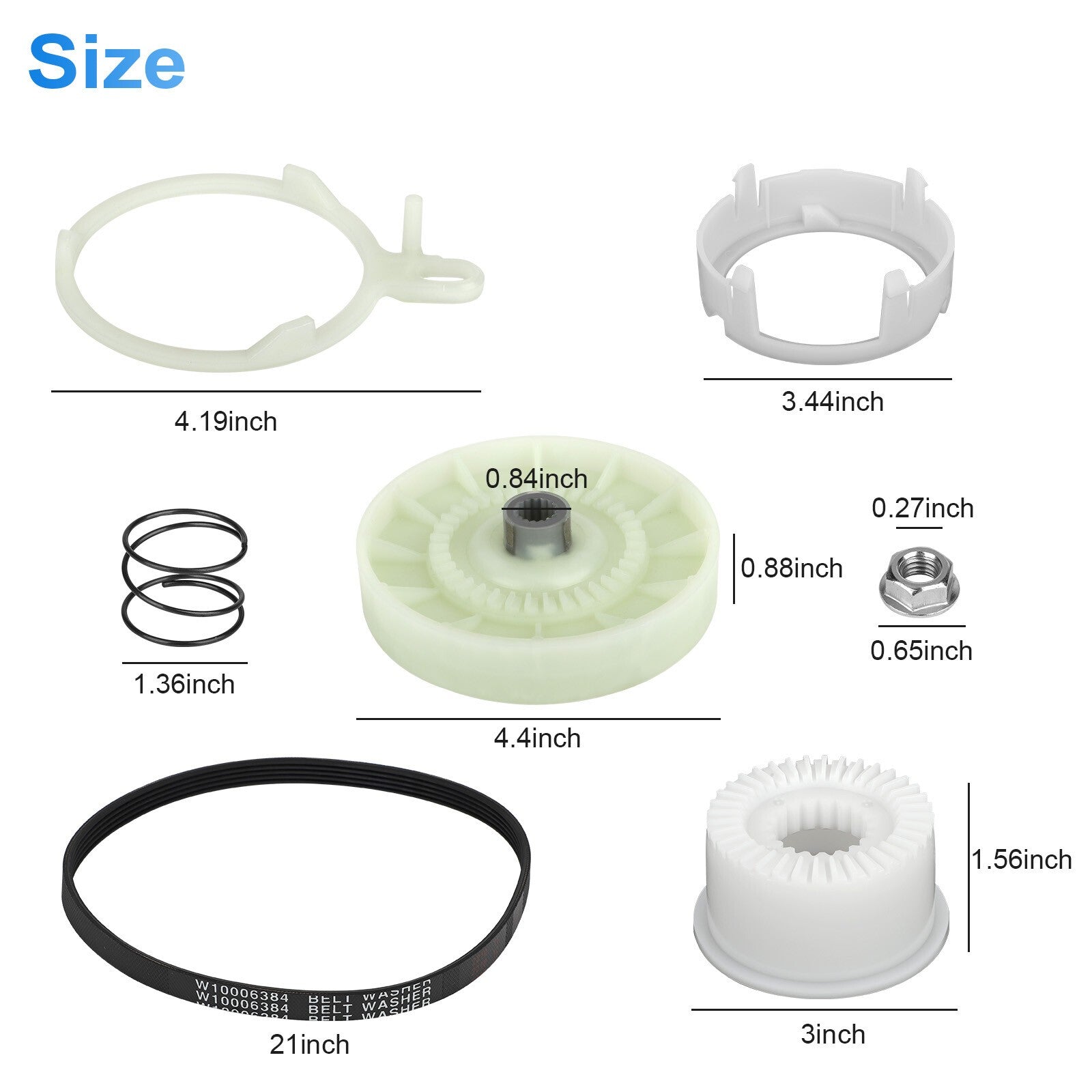 W10006356 Washer Pulley Clutch Kit for Whirlpool AP4514410 PS2579377