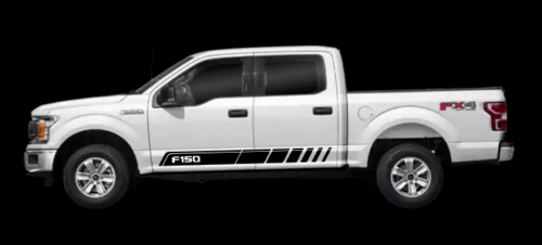 Rocker Stripe Rally Racing Side Body Stripe Decal for Ford F150 Supercrew Only