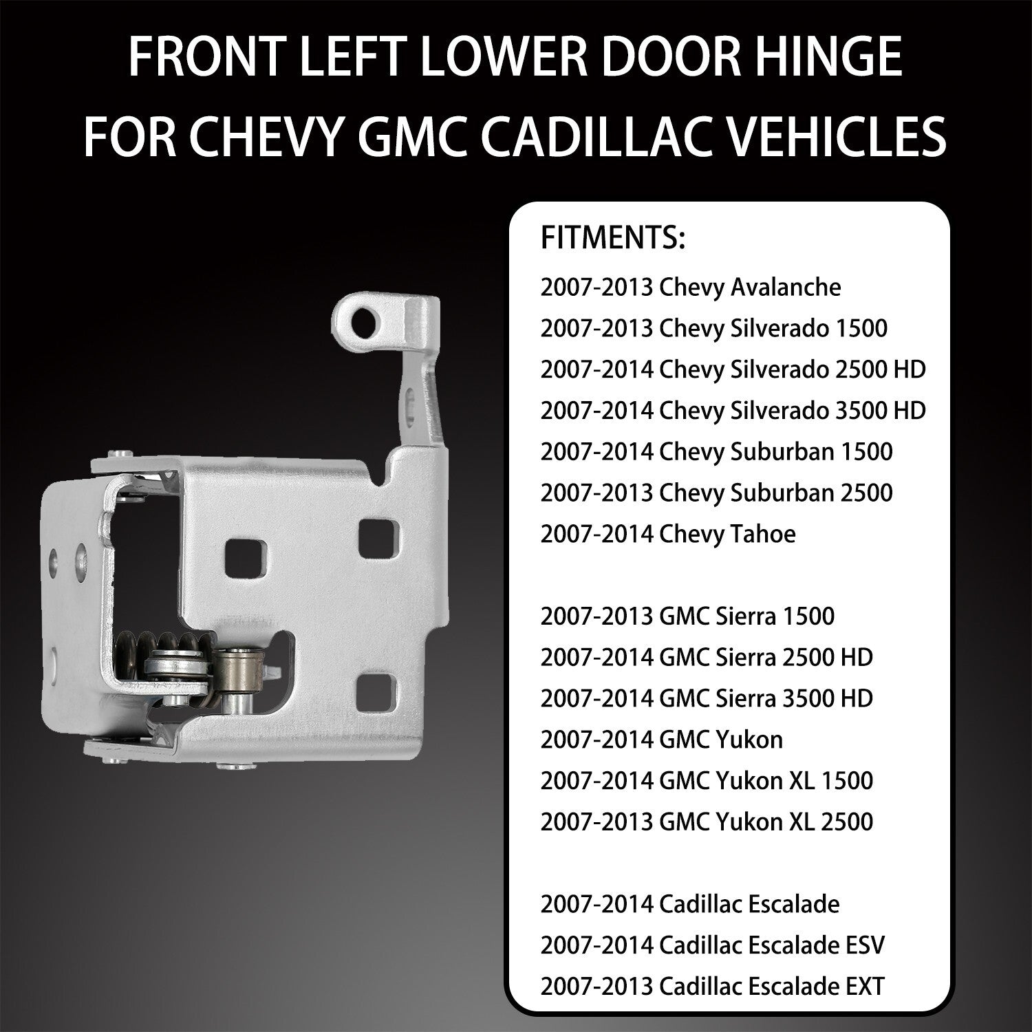 Lower Door Hinge Front Left Driver Side for 2007-2014 Chevy Silverado GMC Sierra
