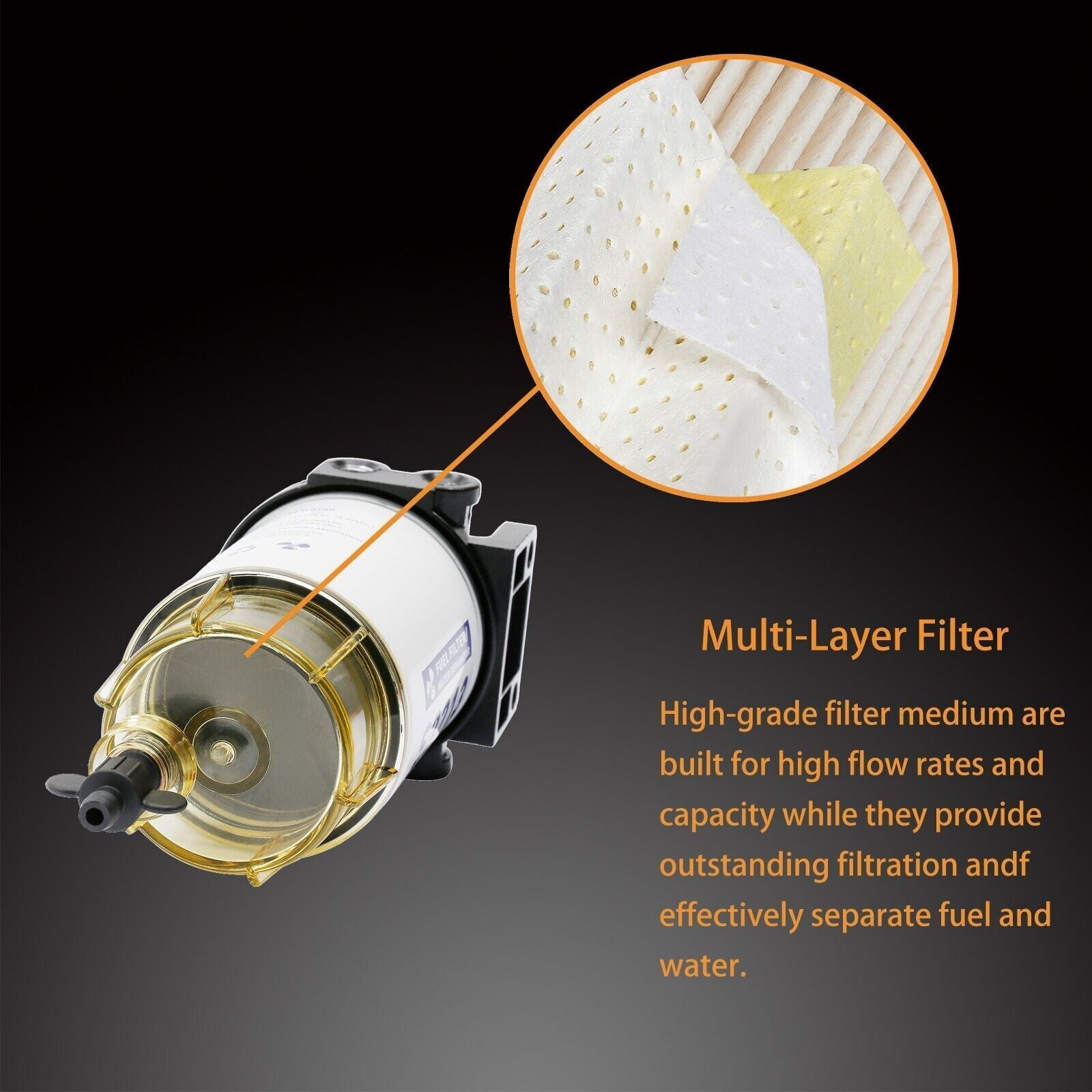 Fuel Filter Water Separator Assembly Kit for Mercury Racor Outboard Motor